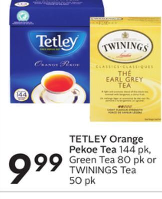 Sobeys Tetley orange pekoe tea offer