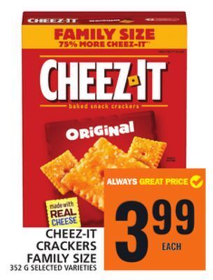 Food Basics Cheez-it crackers family size offer
