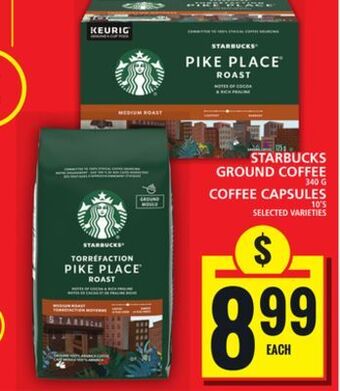 Food Basics Starbucks ground coffee or coffee capsules offer