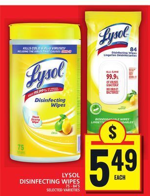 Food Basics Lysol disinfecting wipes offer