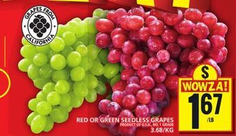 Food Basics Red or green seedless grapes offer