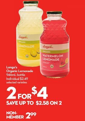 Longo's Longo's organic lemonade offer