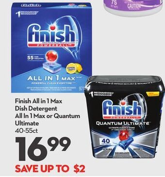 Longo's Finish all in 1 max dish detergent offer