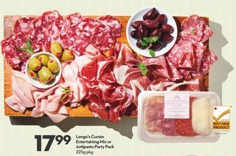 Longo's Curato entertaining mix or antipasto party pack offer