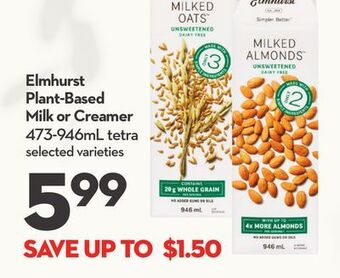 Longo's Plant-based milk or creamer offer