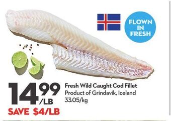 Longo's Fresh wild caught cod fillet offer