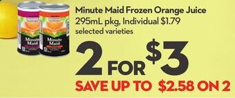Longo's Minute maid frozen orange juice offer