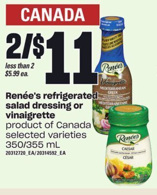 Independent Grocer Renée's refrigerated salad dressing or vinaigrette, 350/355 ml offer