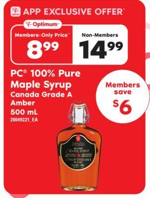Independent Grocer Pc 100% pure maple syrup, 500 ml offer