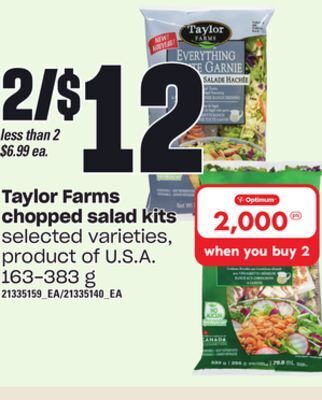 Independent Grocer Taylor farms chopped salad kits, 163-383 g offer