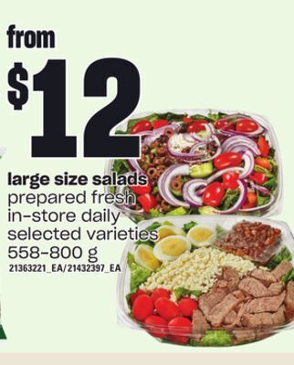 Independent Grocer Large size salads, 558-800 g offer