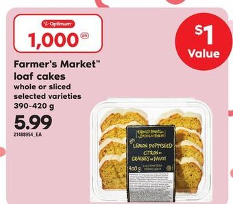 Independent Grocer Farmer's market loaf cakes, 390-420 g offer