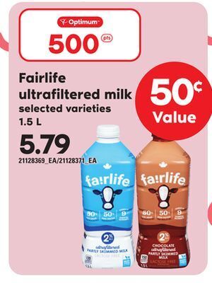 Independent Grocer Fairlife ultrafiltered milk, 1.5 l offer