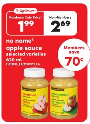Independent Grocer No name apple sauce, 620 ml offer