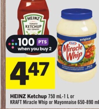 Foodland Heinz ketchup 750 ml-1 l or kraft miracle whip or mayonnaise 650-890 ml offer