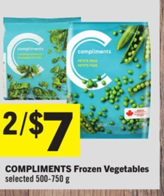 Foodland Compliments frozen vegetables selected 500-750 g offer