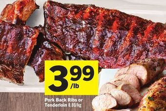 Foodland Pork back ribs or tenderloin offer