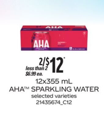 Independent Grocer Aha sparkling water, 12x355 ml offer