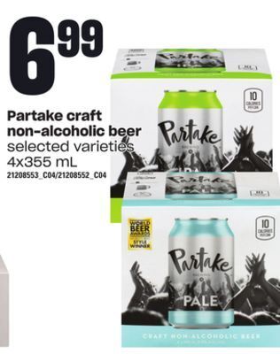 Independent Grocer Partake craft non-alcoholic beer, 4x355 ml offer