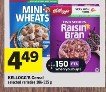 Foodland Kellogg's cereal selected varieties 306-525 g offer