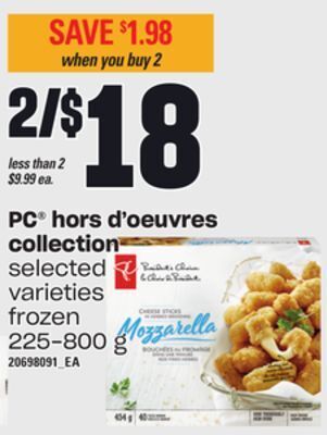 Independent Grocer Pc hors d'oeuvres collection, 225-800 g offer