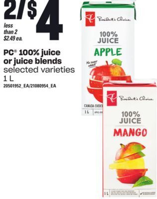 Independent Grocer Pc 100% juice or juice blends, 1 l offer