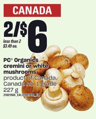 Independent Grocer Pc organics cremini or white mushrooms, 227 g offer