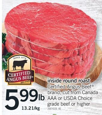 Fortinos Inside round roast offer