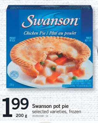 Fortinos Swanson pot pie 200 g offer