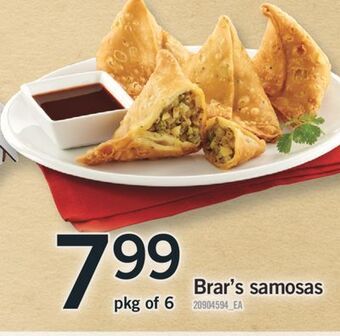 Fortinos Brar's samosas, pkg of 6 offer