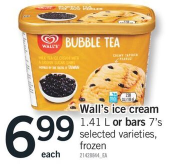 Fortinos Wall's ice cream 1.41 l or bars 7's offer