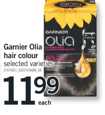 Fortinos Garnier olia hair colour offer