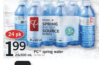 Fortinos Pc spring water, 24x500 ml offer