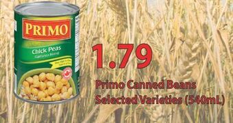 Fortinos Primo canned beans offer
