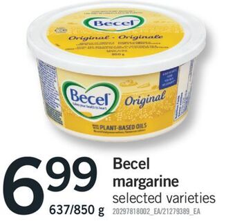 Fortinos Becel margarine margarine 637/850 g offer