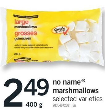 Fortinos No name marshmallows, 400g offer