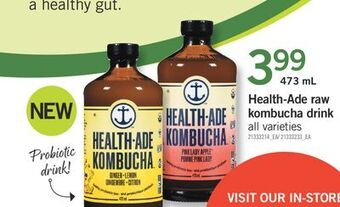 Fortinos Health-ade raw kombucha drink offer