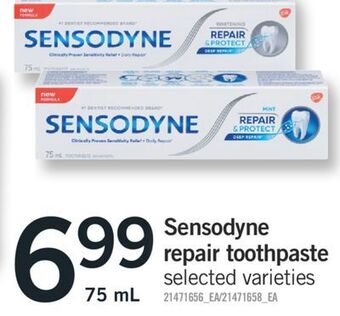 Fortinos Sensodyne repair toothpaste 75 ml offer