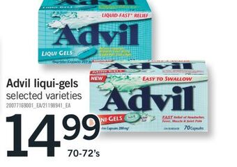 Fortinos Advil liqui-gels, 70-72's offer