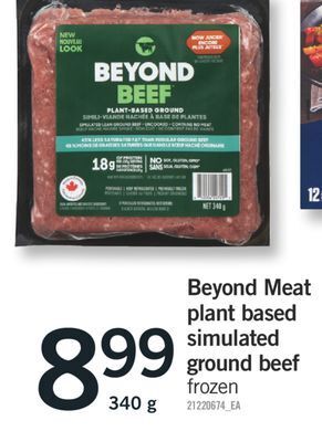 Fortinos Beyond meat plant based simulated ground beef offer