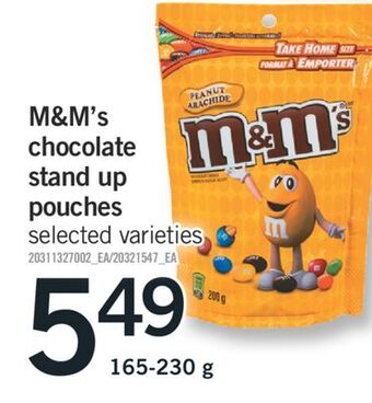 Fortinos M&m's chocolate stand up pouches offer