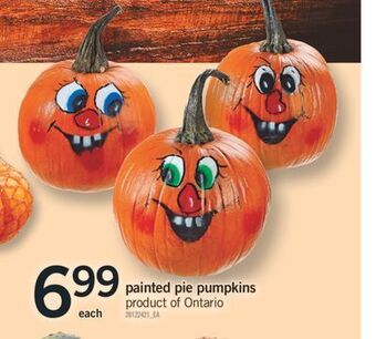 Fortinos Painted pie pumpkins offer