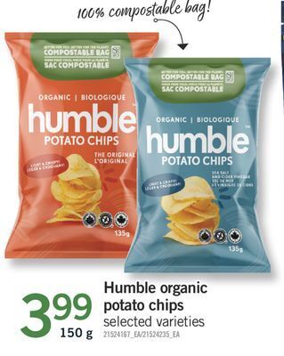 Fortinos Humble organic potato chips offer