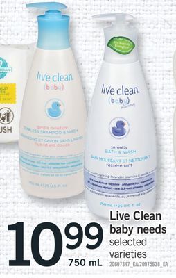 Fortinos Live clean baby needs, 750 ml offer