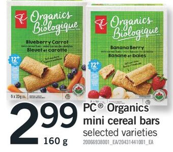 Fortinos Pc organics mini cereal bars offer