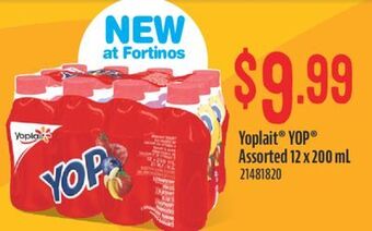 Fortinos Yoplait yop assorted offer
