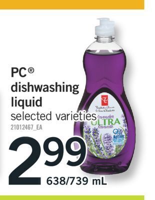 Fortinos Pc dishwashing liquid 638/739 ml offer