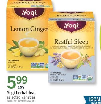 Fortinos Yogi herbal tea 16's offer