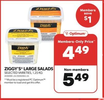 Real Canadian Superstore Ziggy's large salads, 1.25 kg offer
