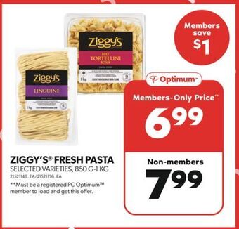 Real Canadian Superstore Ziggy's fresh pasta, 850 g-1 kg offer